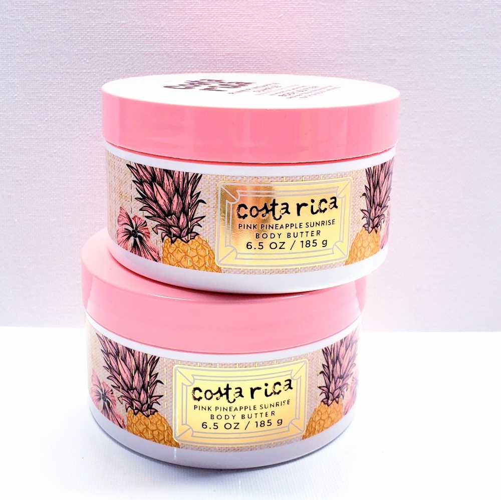 Bath & Body Works Costa Rica PINK PINEAPPLE SUNRISE Body Butter, 6.5 Oz (2 pcs)